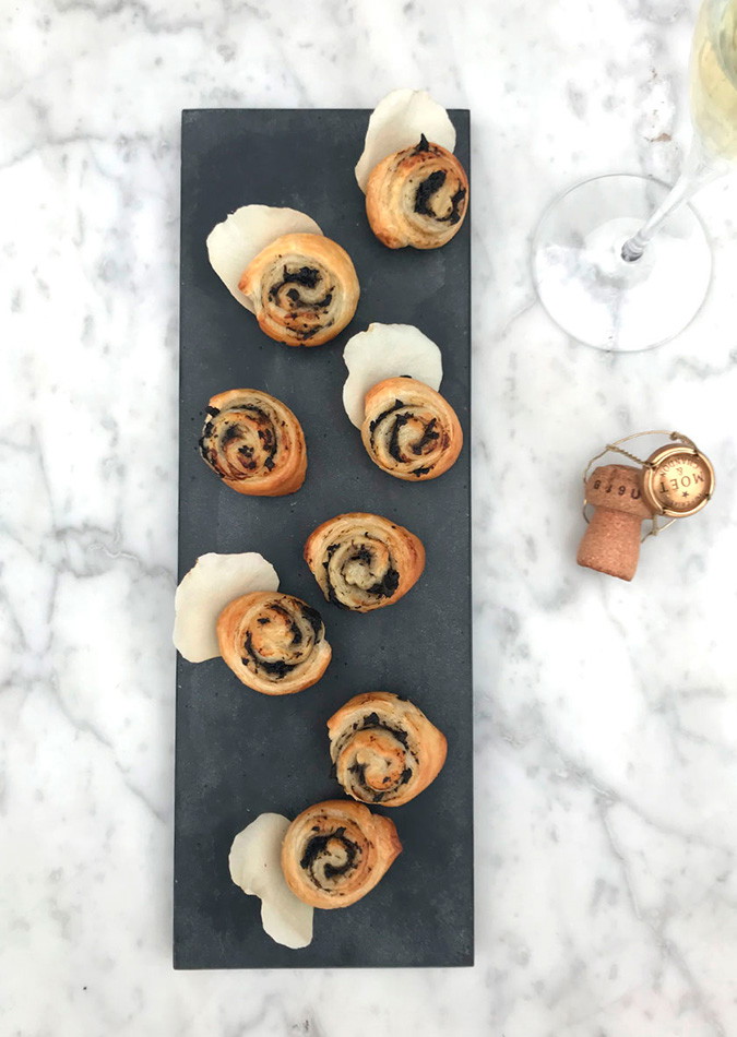 Minisnegle med trøffel/oliventapenade