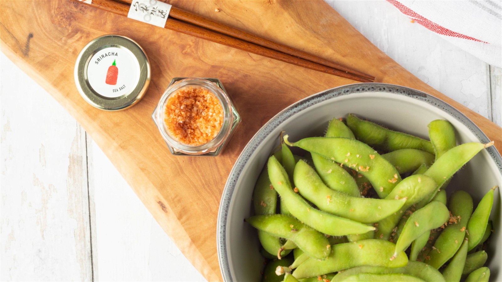 Image of Spicy Edamame with Sriracha Sea Salt