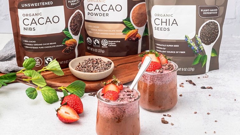 Image of Chocolate Strawberry Chia Pudding Recipe