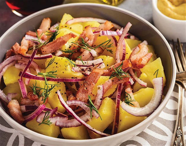 Image of Mustard-Glazed Potatoes with Bacon