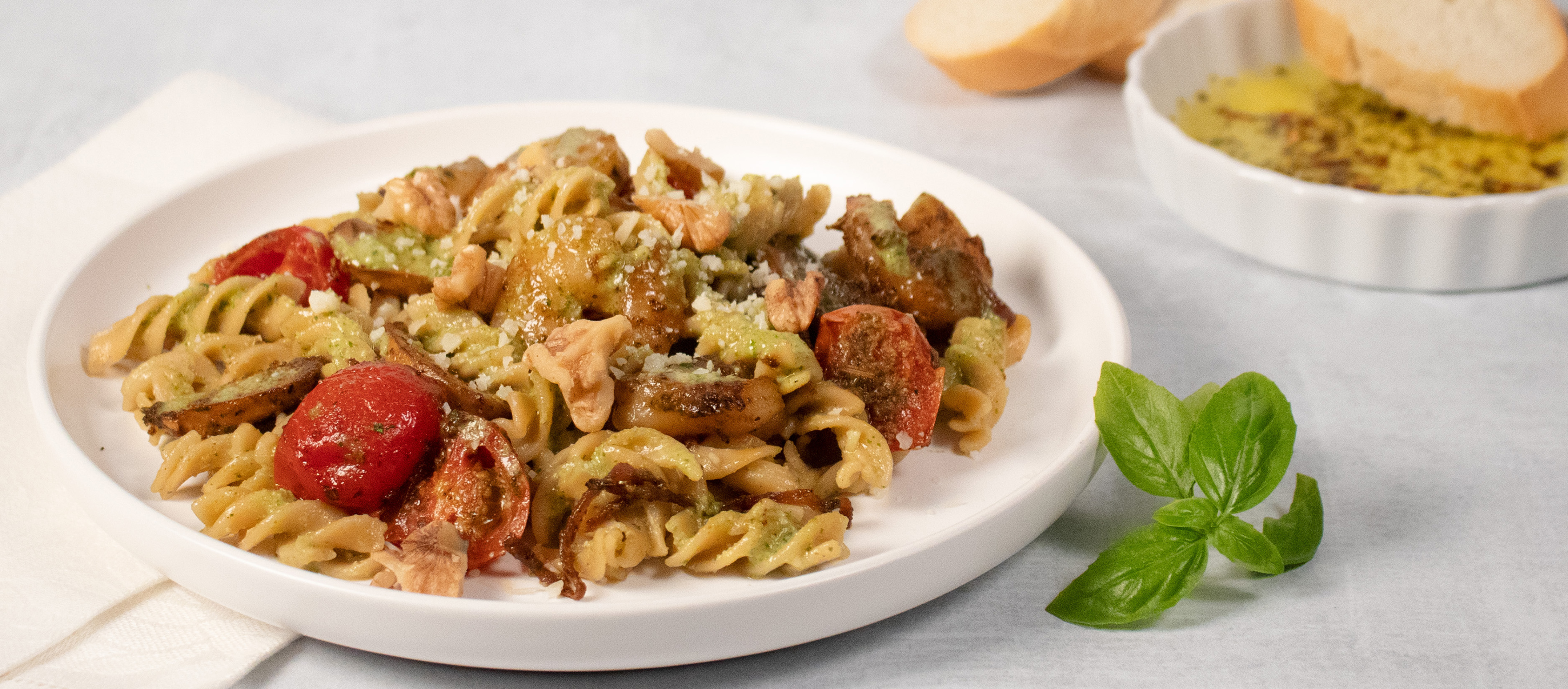 Image of Arugula Pesto Shrimp Pasta