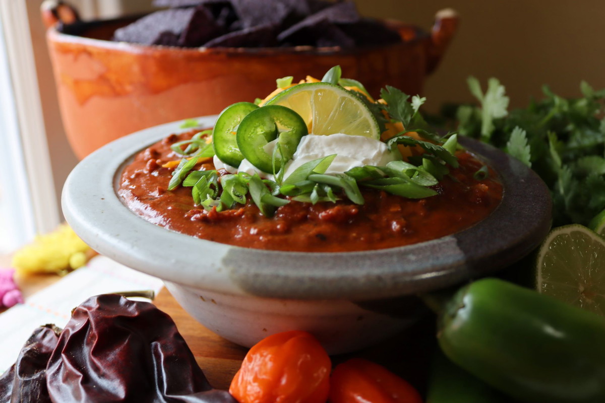 Roasted Green Chili Con Carne