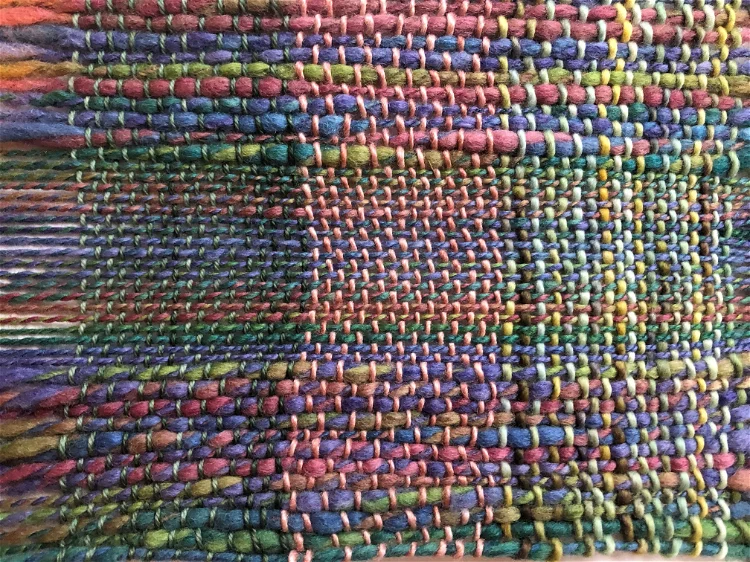 Image of Weave 4 rows in plain weave. Hemstitch, working over 3...