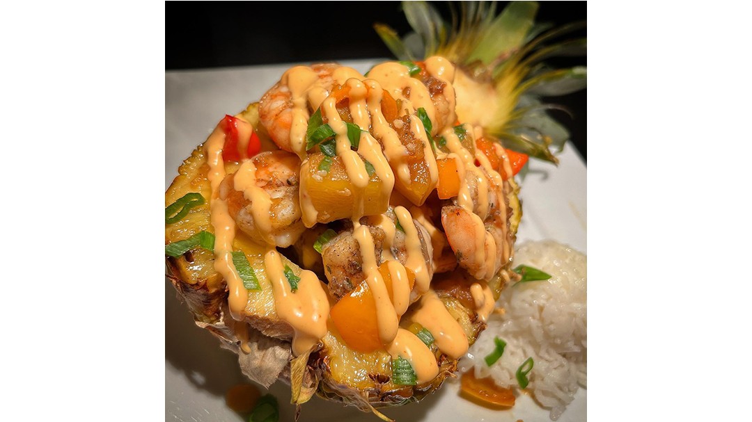 Image of Grilled Pineapple with Jerk Shrimp