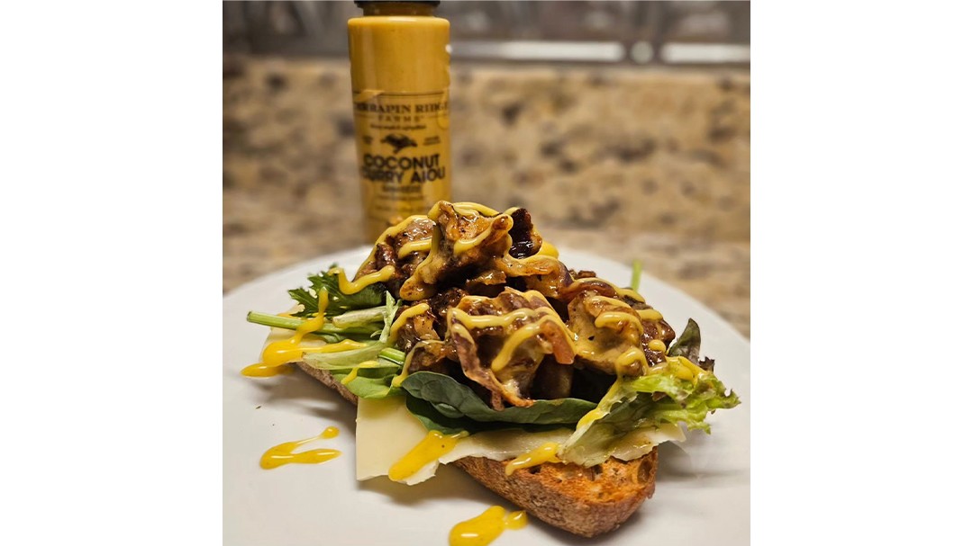 Image of Coconut Curried Veal Open Face Sandwich