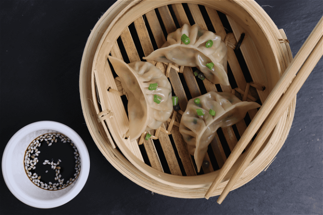 Image of Steamed Pork and Mushroom Dumplings