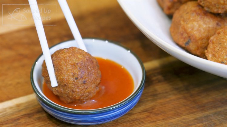 Image of Serve the fried fish meatballs with your favorite chili sauce...