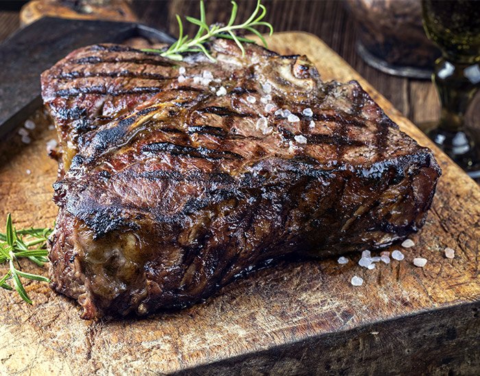 Broiled porterhouse shop steak