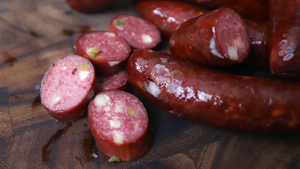 Smoked Venison Philly Cheesesteak Sausage