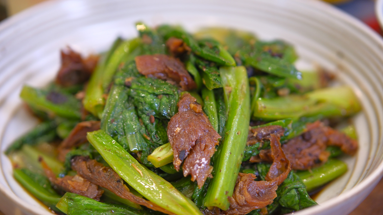 Image of The third recipe is a super popular Cantonese dish - 豆豉鲮鱼炒油麦菜. Growing up in Guangdong, whenever my mom picked up this oval can in the store, I immediately knew she would grab some you mai cai (油麦菜) next; that is...