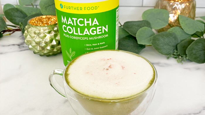 Image of White Chocolate Peppermint Matcha Collagen Latte