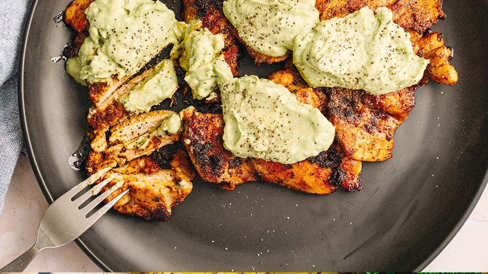 Image of Paprika Chicken with Avocado Sauce
