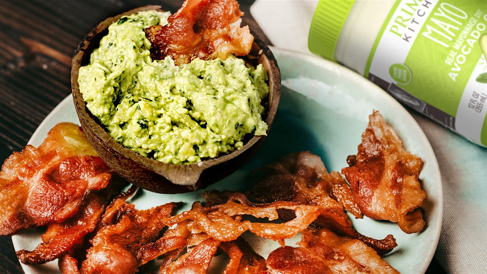 Image of Guacamole with Bacon Chips