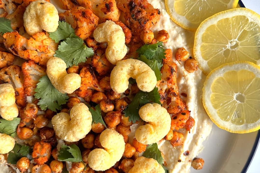 Roasted Cauliflower and Chickpeas with Whipped Feta