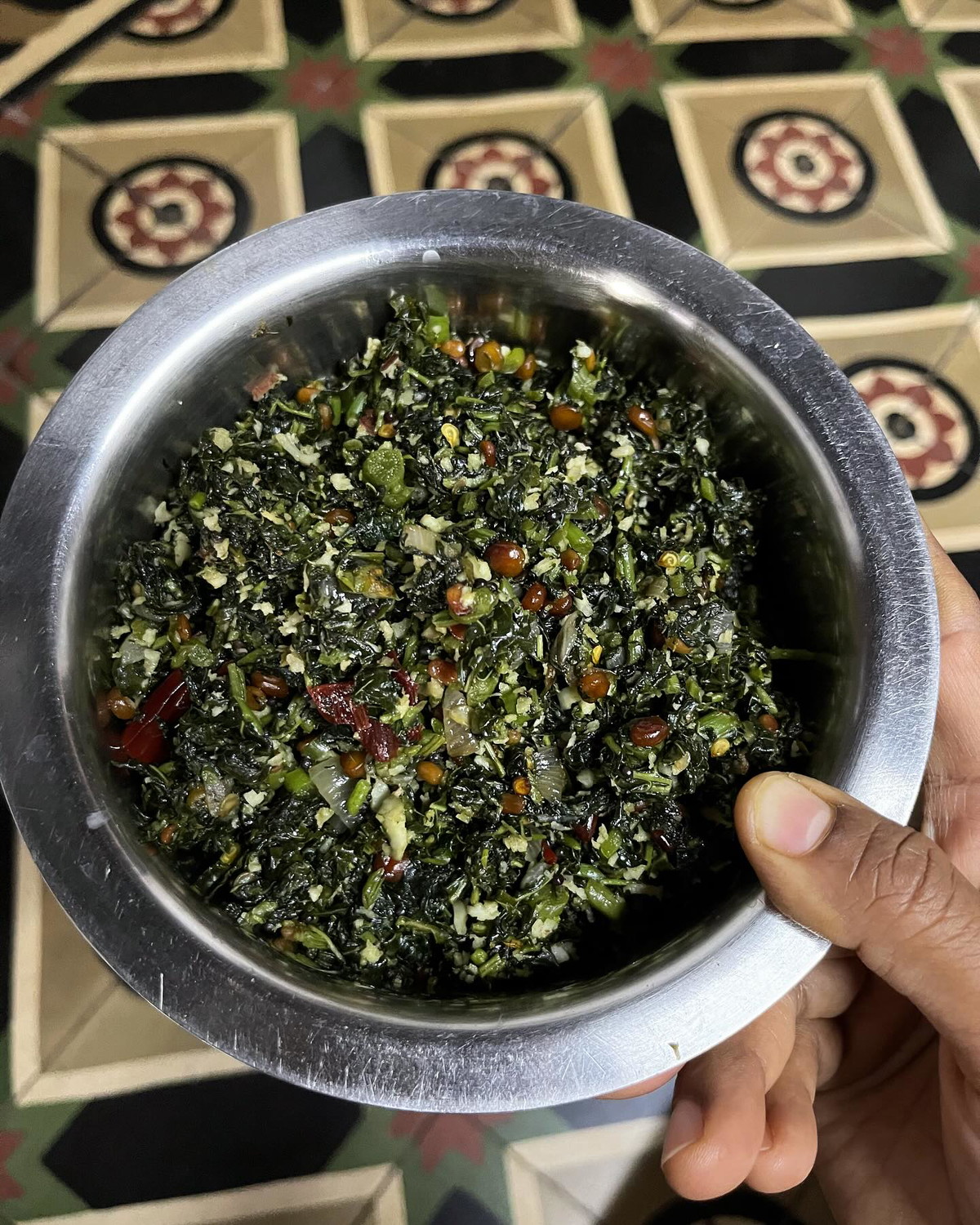 Keerai / Cheera Thoran ( Greens stir fry) - Kerala style