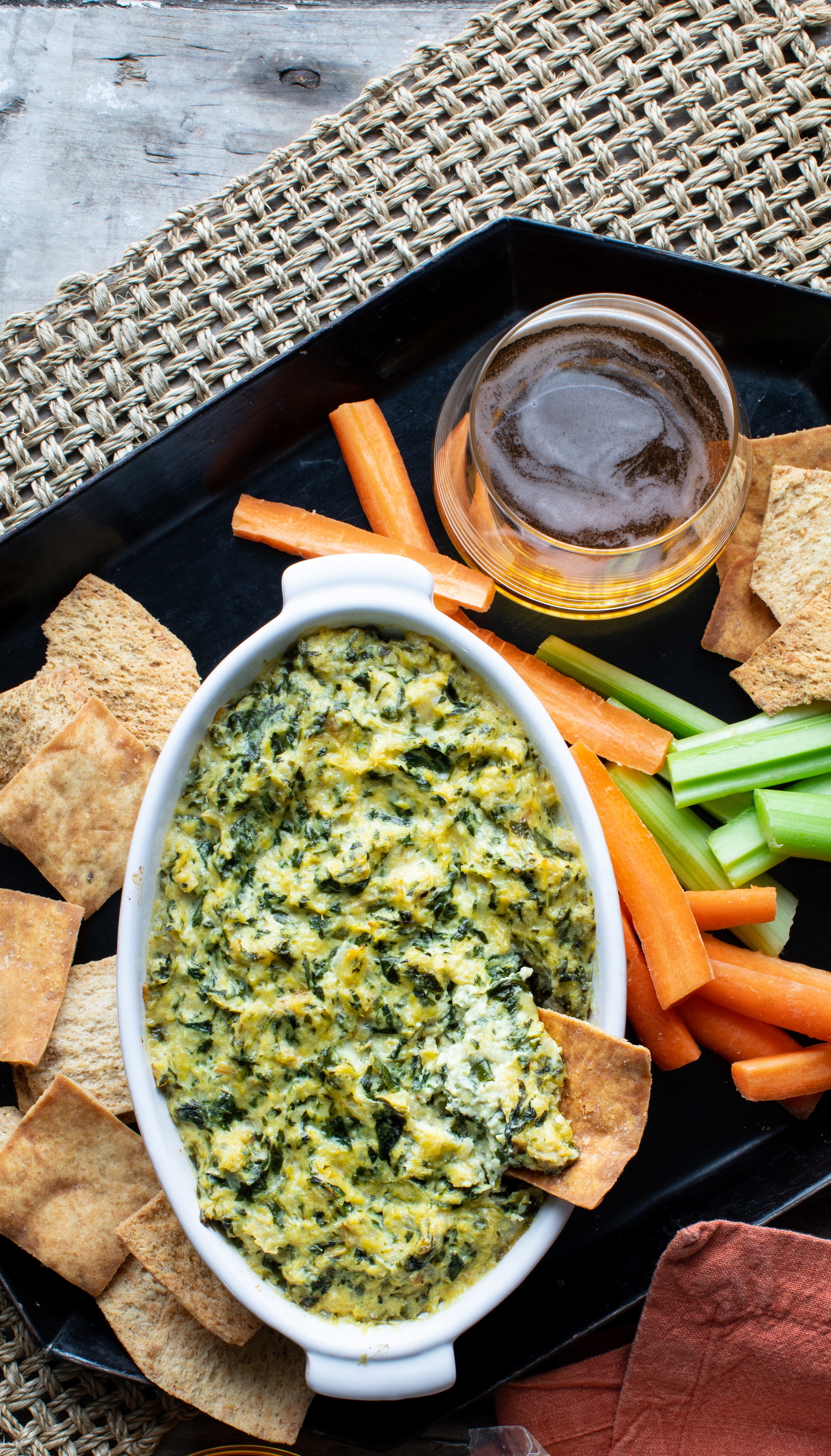 Lightened-Up Warm Artichoke & Spinach Dip