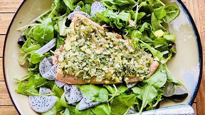Image of Salmon Salad with Lime Cilantro Dressing