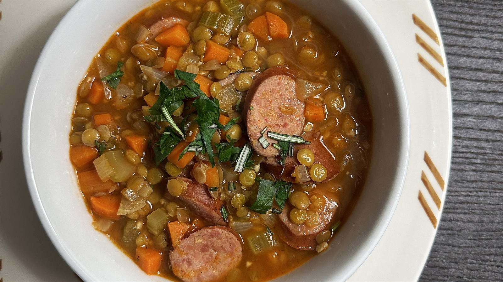 Image of Rosemary, Lentil, and Sausage Soup