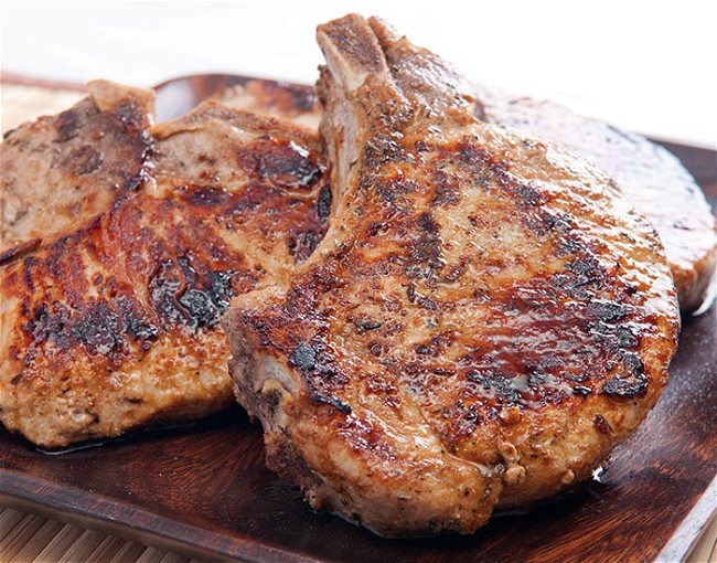 Image of Crispy Pork Chops with Roasted Broccoli Crowns