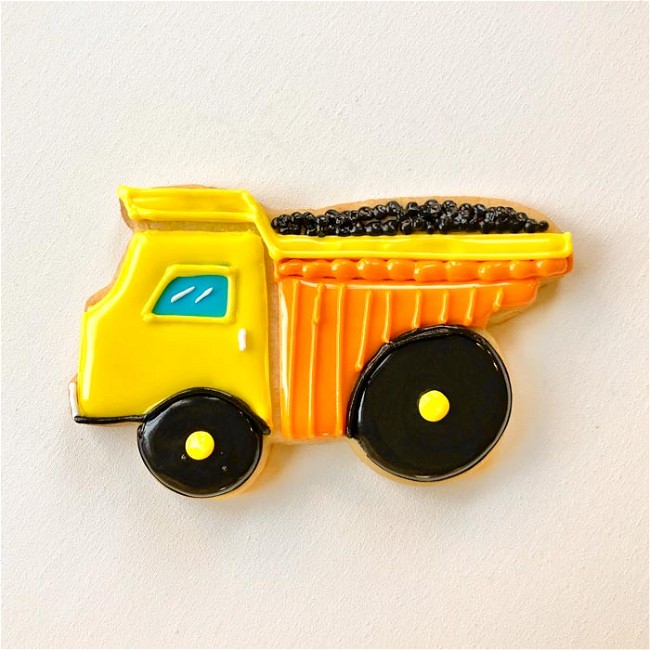 Image of How to Decorate a Dump Truck Cookie-Beginner-Friendly Tutorial