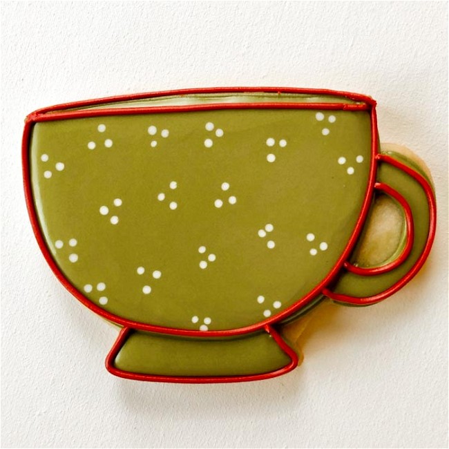 Image of How to Decorate a Green Teacup Sugar Cookie