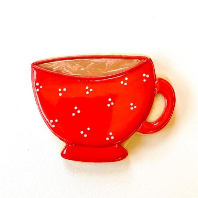 Image of How to Decorate a Red Teacup Sugar Cookie with Royal Icing