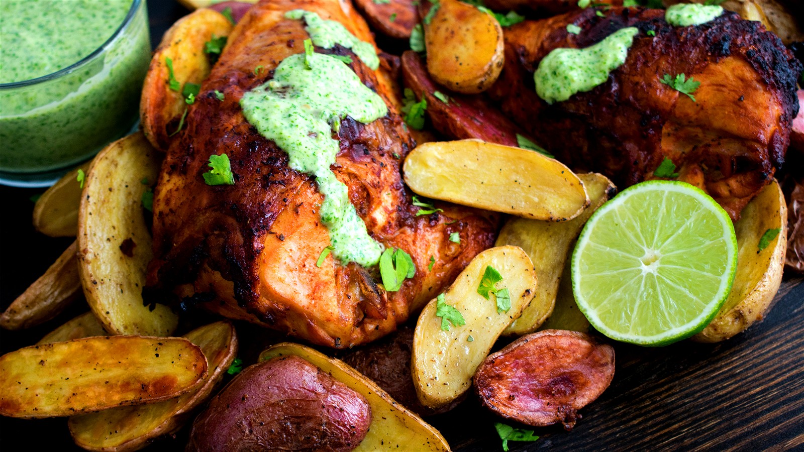 Image of Peruvian Roast Chicken with Green Sauce