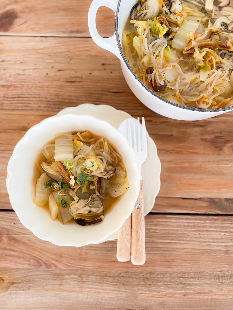 乾燥野菜とカキの煮込み