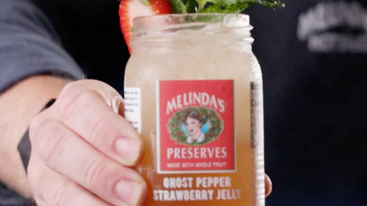 Image of Melinda’s Strawberry Ghost Pepper Jelly Jar Cocktail