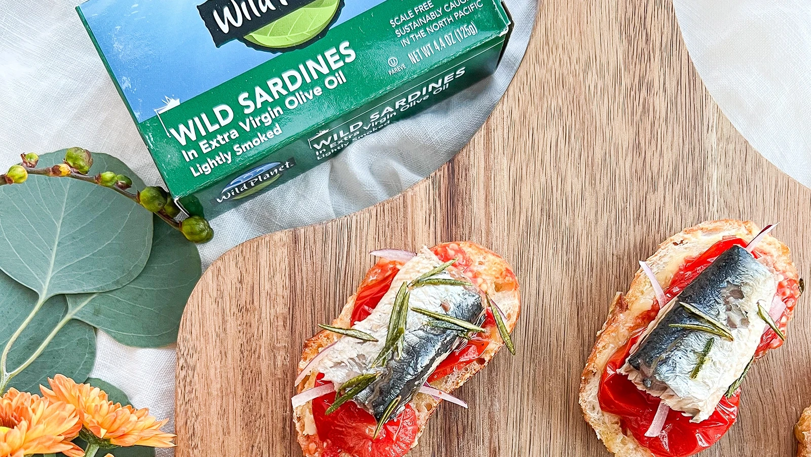 Image of Blistered Tomato Sardine Crostini