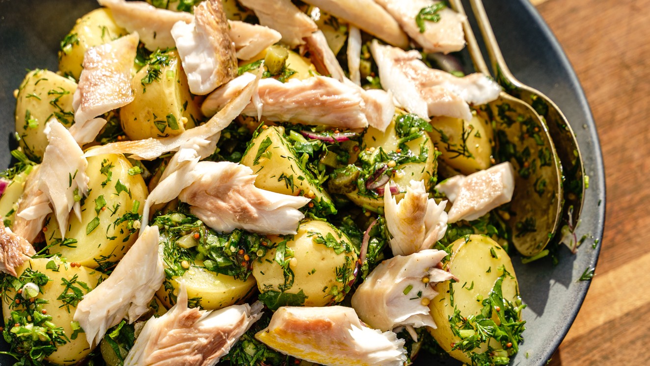 Image of Hot Smoked Mullet with Lemon & Caper Potato Salad