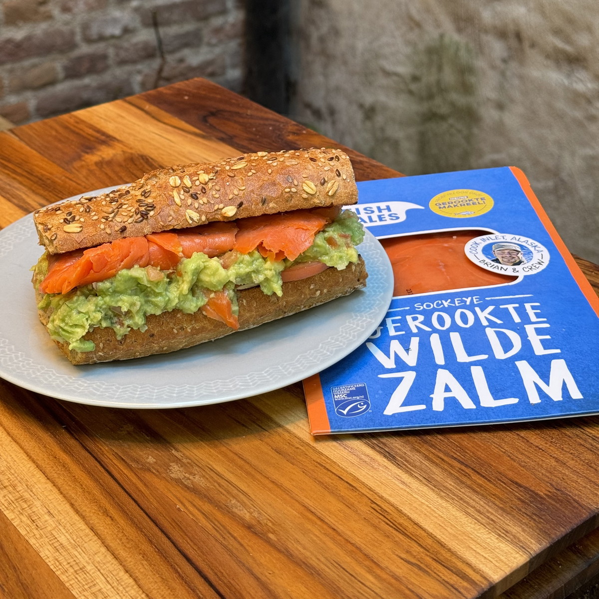 Smoked salmon sandwich