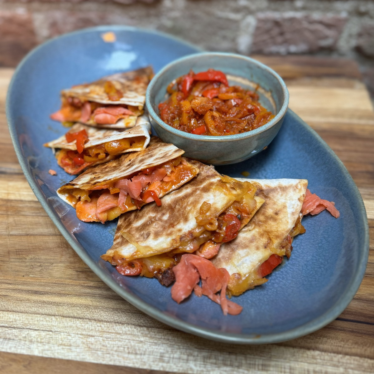 Quesadillas with smoked salmon