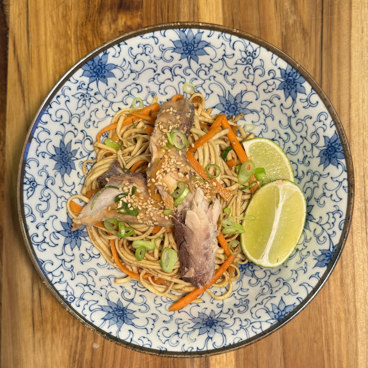 Noodles with miso mackerel