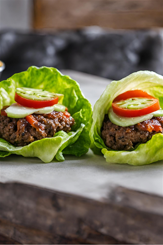 Image of Hamburger Lettuce Wrap