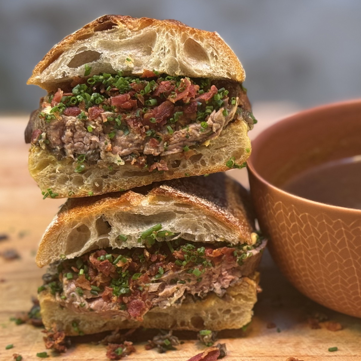 Beef wellington dipping sandwich