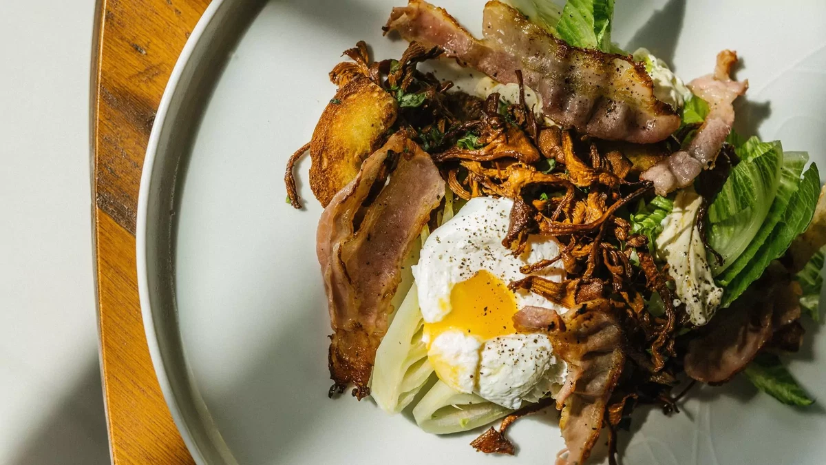 Chanterelle Caesar salad
