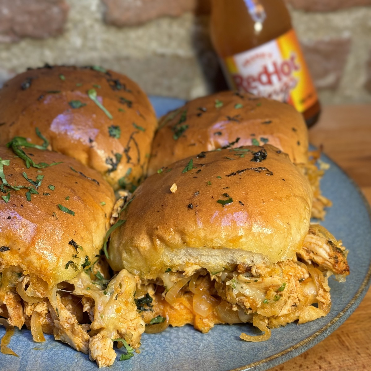 Buffalo chicken sliders