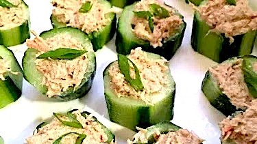 Image of Jerk Chicken Salad Canapes