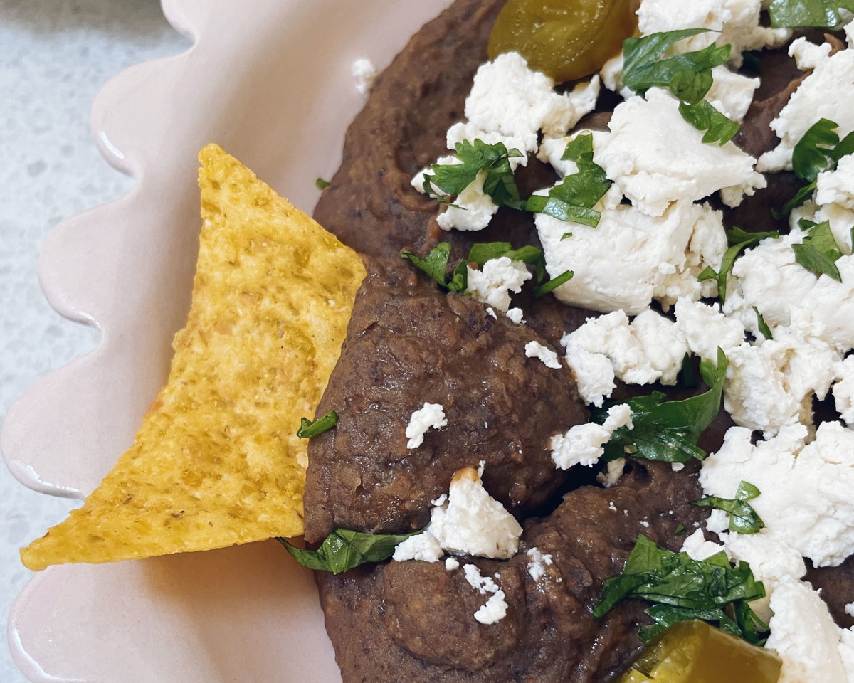 Refried beans with Greek Style