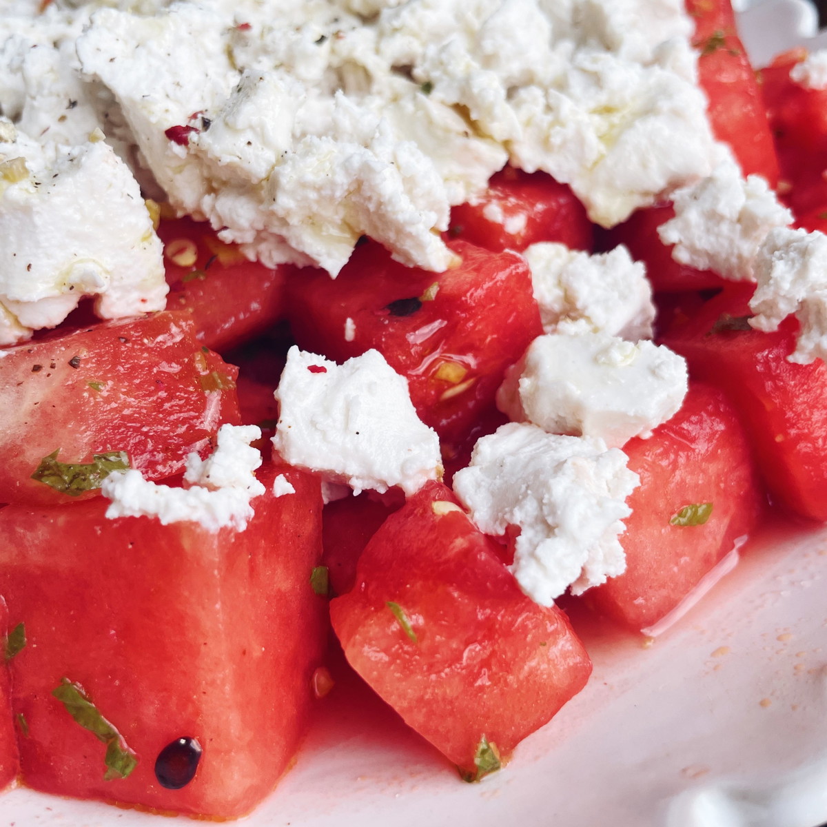Watermelon, Feta + Mint Salad