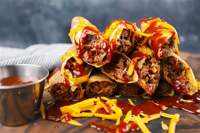 Image of BBQ Brisket & Cheddar Egg Rolls