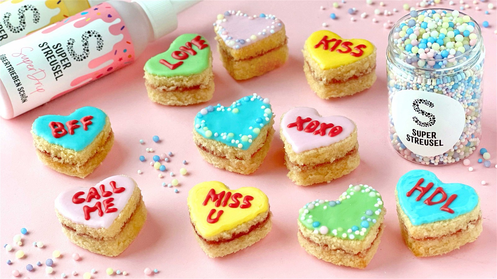 Image of Easy Petit Fours als Conversation Hearts
