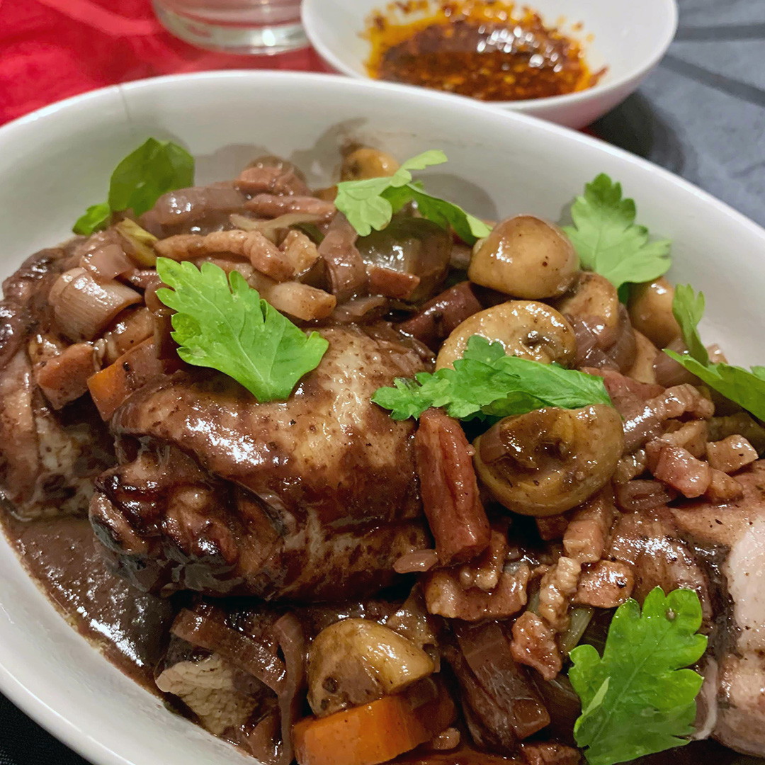 Manok Estofado (Chicken Stew in Red Wine)