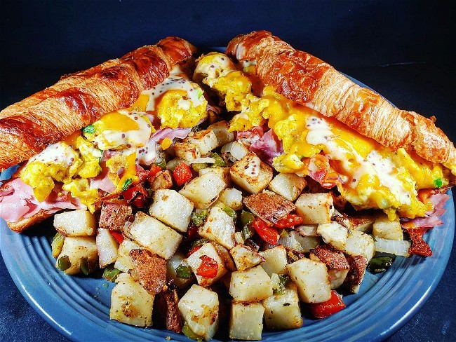 Image of Justin's Breakfast Sandwich and Baked Breakfast Potatoes
