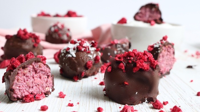 Image of Raspberry Truffles (Dairy-Free, Gluten-Free, Low Carb)