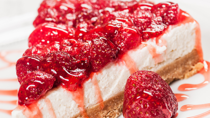 Image of Love at First Bite: No-Bake Strawberry Cheesecake with Tropical Flair