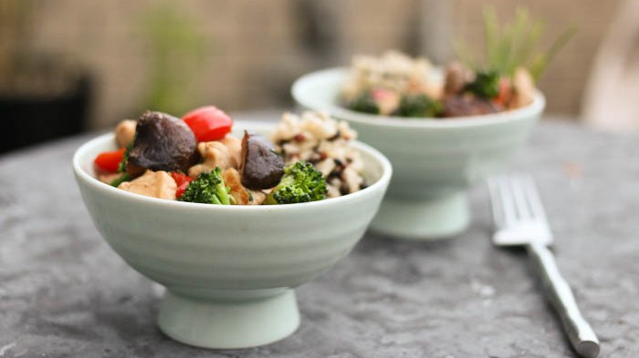 Colorful Broccoli, Mushroom Chicken Stir-fry with Wild Rice - Further