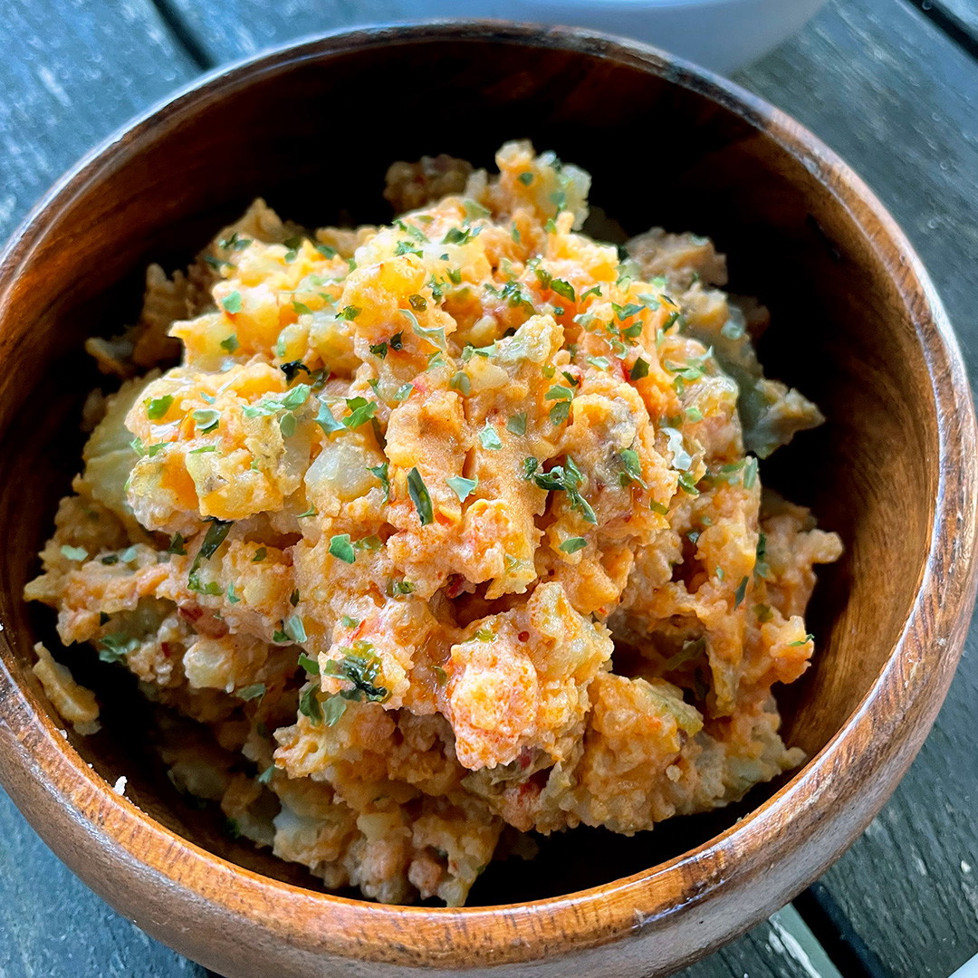 Spicy Potato SaladCreamy spicy potato salad with garlic chilli paste—bold, tangy and perfect for BBQs and gatherings.