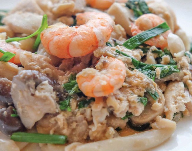 Image of Fried Rice with Shrimp, Ham, and Shiitake Mushrooms